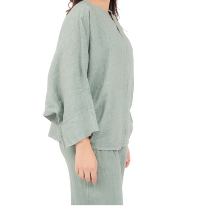 6668 SALVIA ITALIAN LINEN TOP