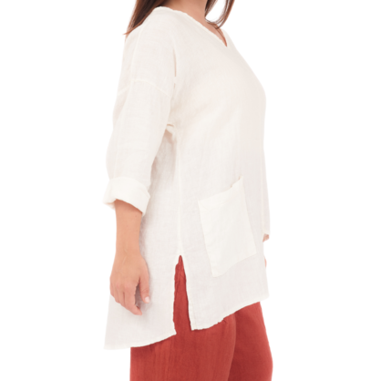 6669 LATTE ITALIAN LINEN TOP