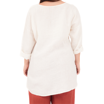6669 LATTE ITALIAN LINEN TOP