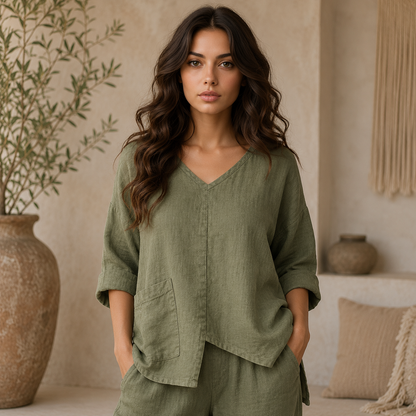 6669 MILITARE ITALIAN LINEN TOP
