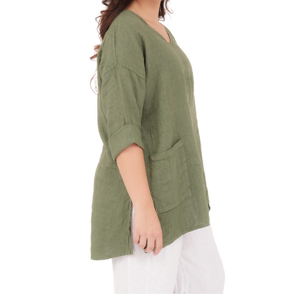 6669 MILITARE ITALIAN LINEN TOP