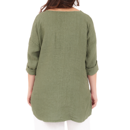 6669 MILITARE ITALIAN LINEN TOP