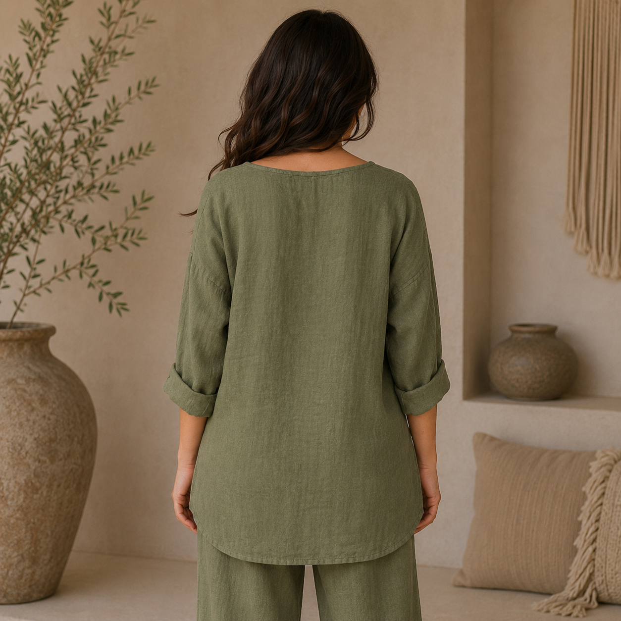 6669 MILITARE ITALIAN LINEN TOP