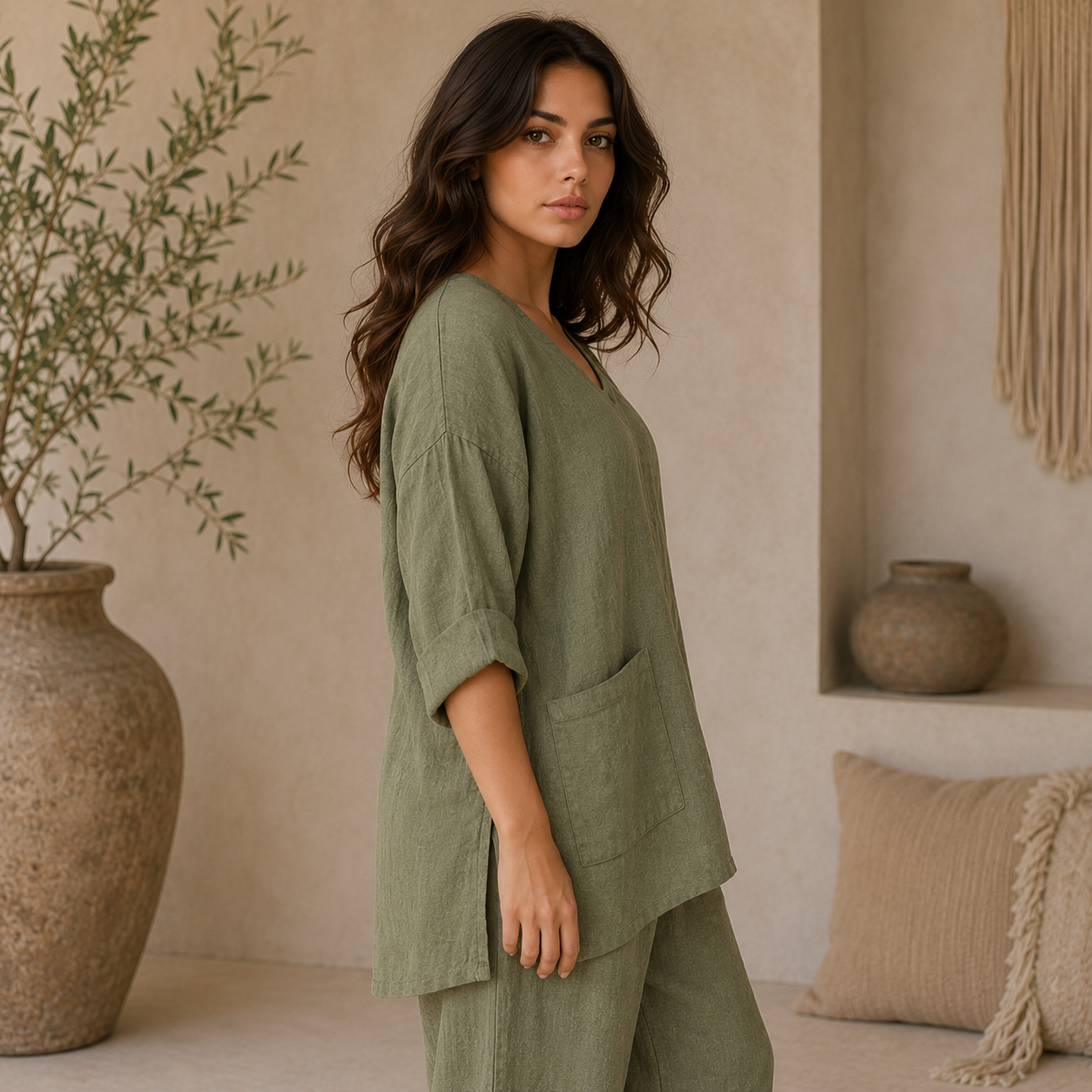 6669 MILITARE ITALIAN LINEN TOP