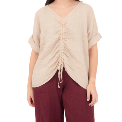 6670 ECRU LINEN TOP