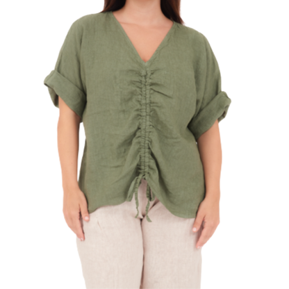 6670 MILITARE LINEN TOP