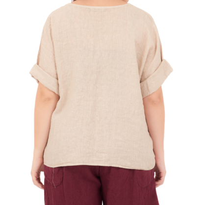 6670 ECRU LINEN TOP