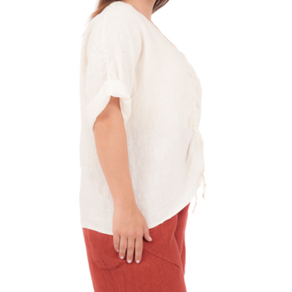 6670 LATTE LINEN TOP