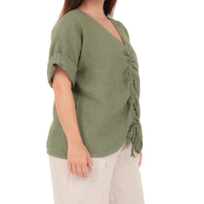 6670 MILITARE LINEN TOP