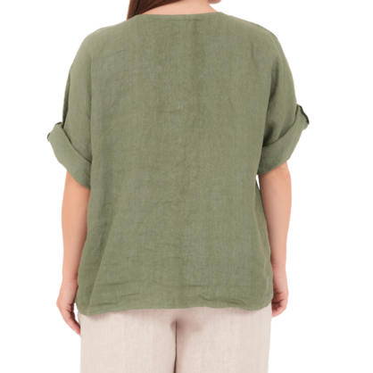 6670 MILITARE LINEN TOP