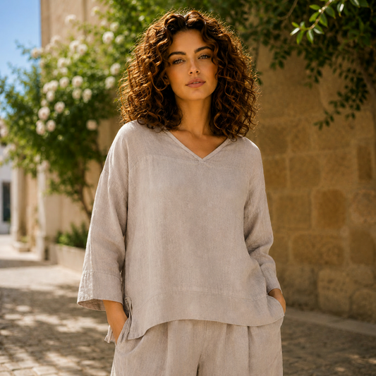 6671 FANGO LINEN TOP
