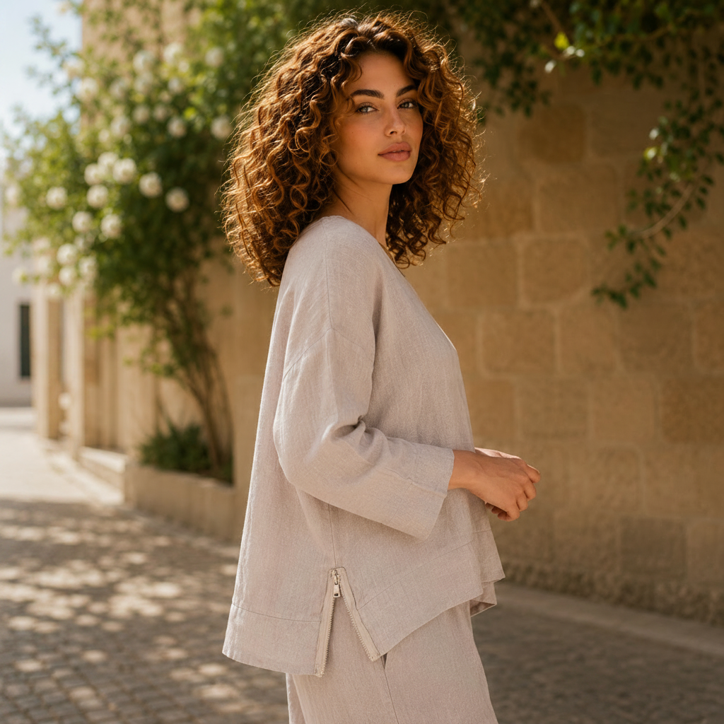 6671 FANGO LINEN TOP