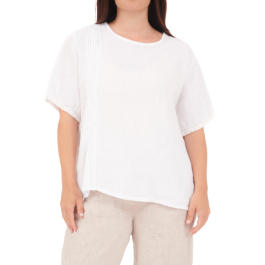 6672 BIANCO ITALIAN LINEN TOP