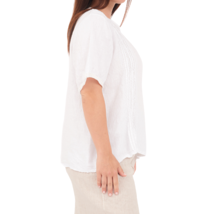6672 BIANCO ITALIAN LINEN TOP