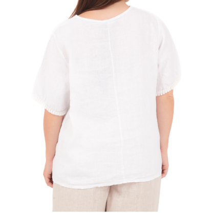 6672 BIANCO ITALIAN LINEN TOP