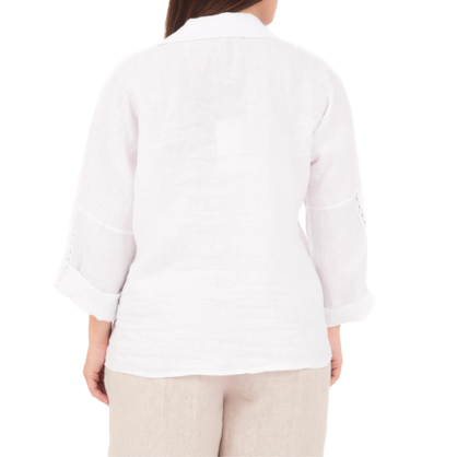 6676 BIANCO ITALIAN LINEN TOP