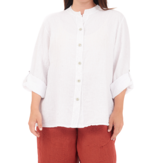 6675 BIANCO ITALIAN LINEN TOP