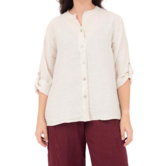 6675 SABBIA ITALIAN LINEN TOP