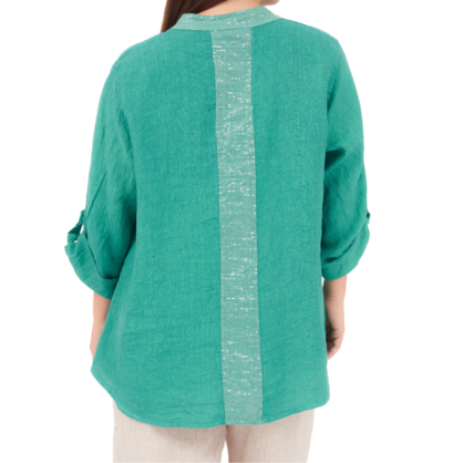 6675 PETROLIO ITALIAN LINEN TOP