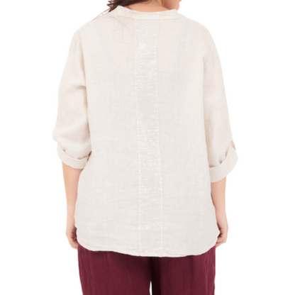 6675 SABBIA ITALIAN LINEN TOP