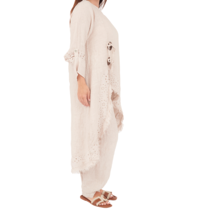 6676 NUDE ITALIAN LINEN TOP