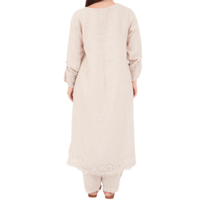 6676 NUDE ITALIAN LINEN TOP