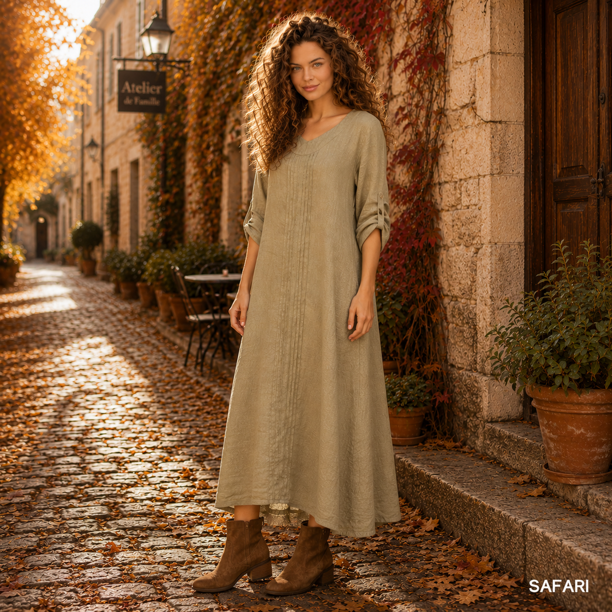 VERA MAY ITALIAN LINEN SAFARI DRESS 6677