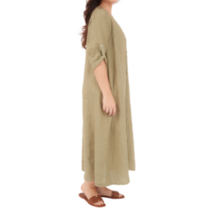 VERA MAY ITALIAN LINEN SAFARI DRESS 6677