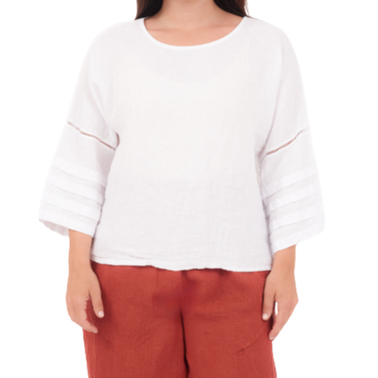 6682 BIANCO ITALIAN LINEN TOP