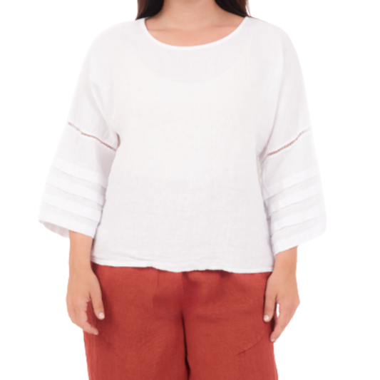 6682 BIANCO ITALIAN LINEN TOP