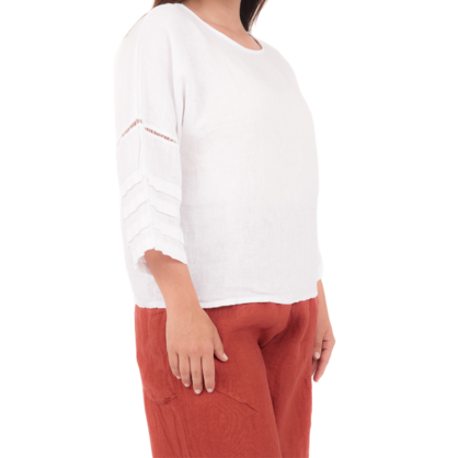 6682 BIANCO ITALIAN LINEN TOP