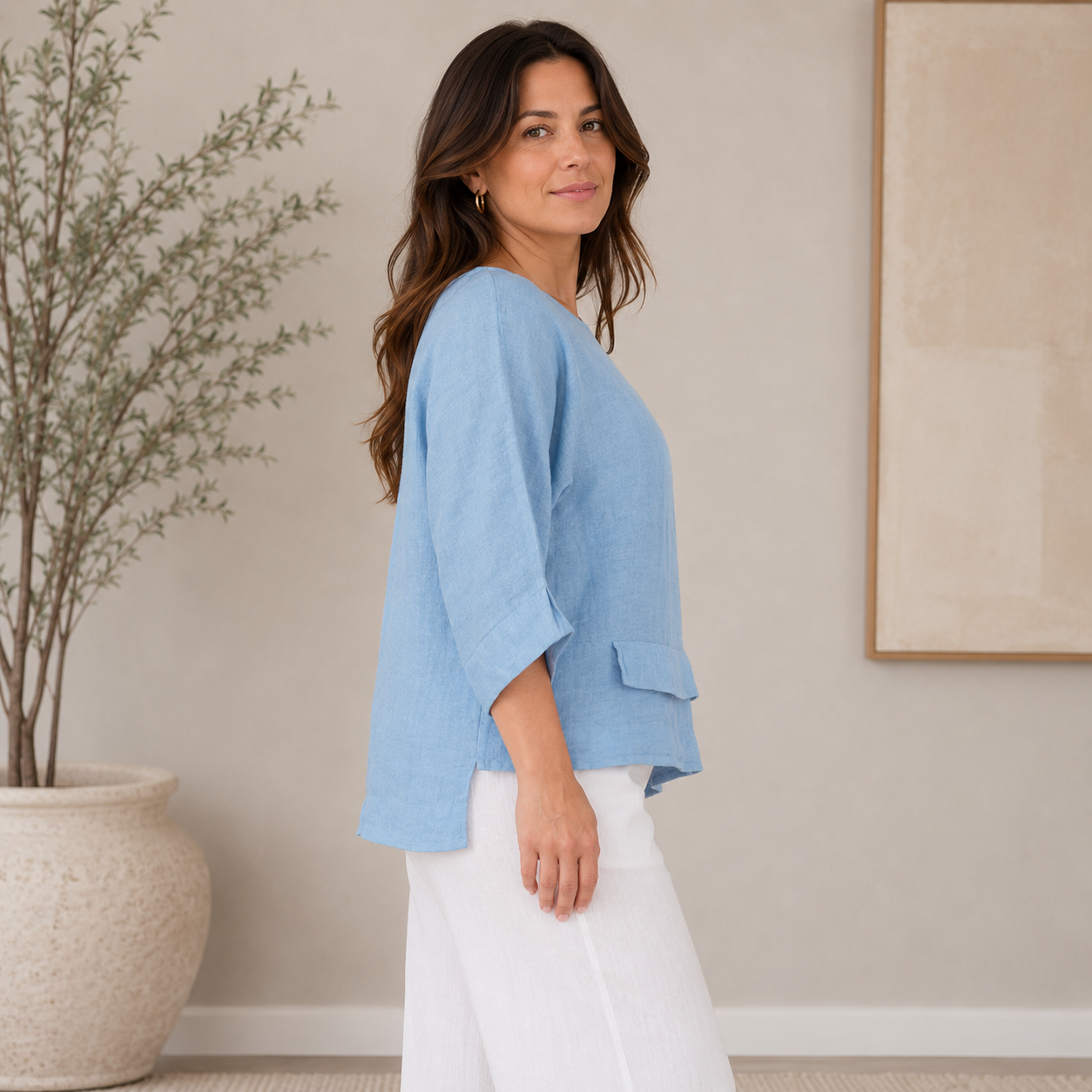 6683 JEANS ITALIAN LINEN TOP