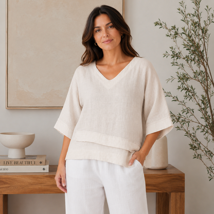 6683 SABBIA ITALIAN LINEN TOP