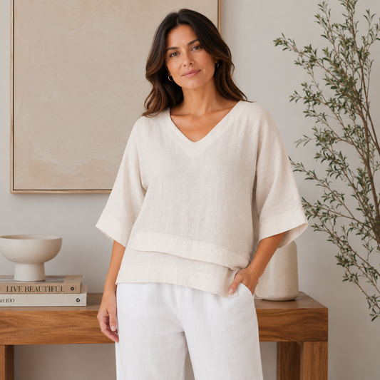 6683 SABBIA ITALIAN LINEN TOP