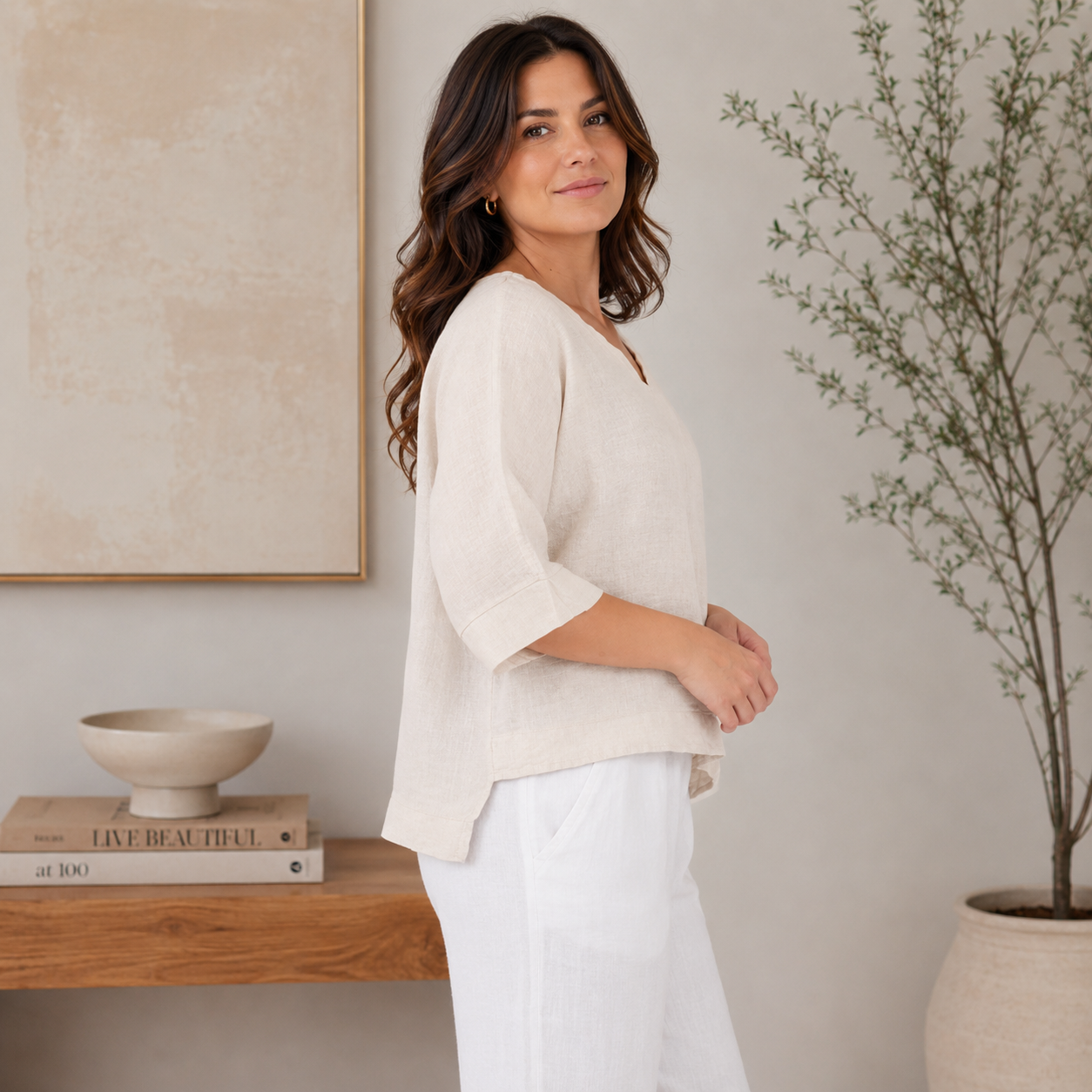 6683 SABBIA ITALIAN LINEN TOP