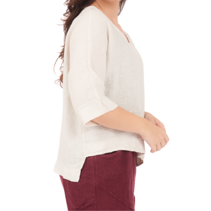 6683 SABBIA ITALIAN LINEN TOP