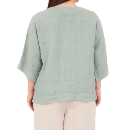 6683 SALVIA ITALIAN LINEN TOP
