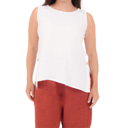 6684 BIANCO ITALIAN LINEN TOP