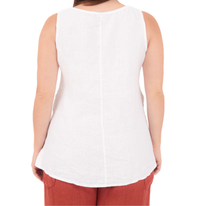 6684 BIANCO ITALIAN LINEN TOP