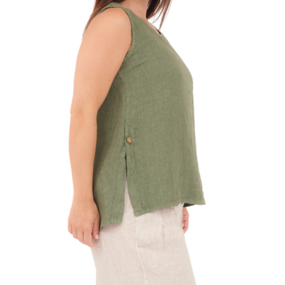 6684 MILITARE ITALIAN LINEN TOP