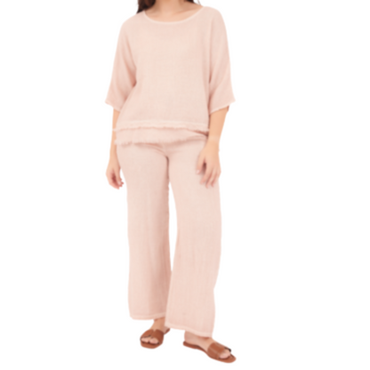 6686 PINK ITALIAN LINEN PANT