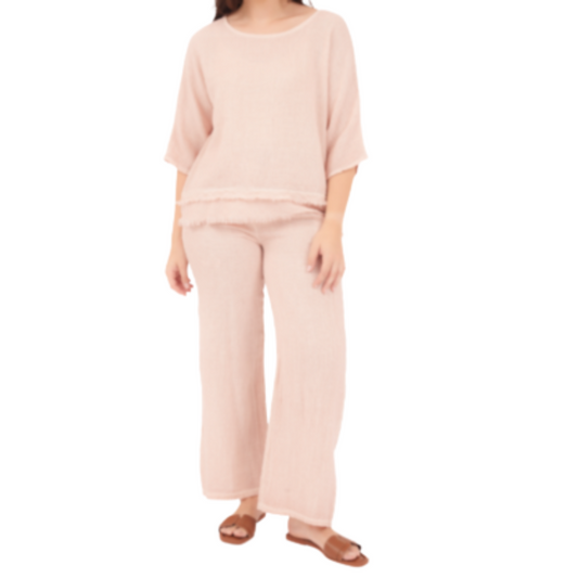 6686 PINK ITALIAN LINEN PANT