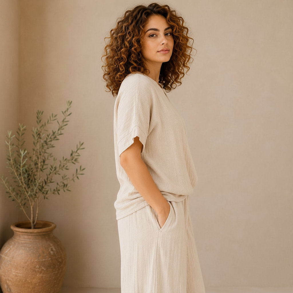 6689 ECRU ITALIAN COTTON TOP