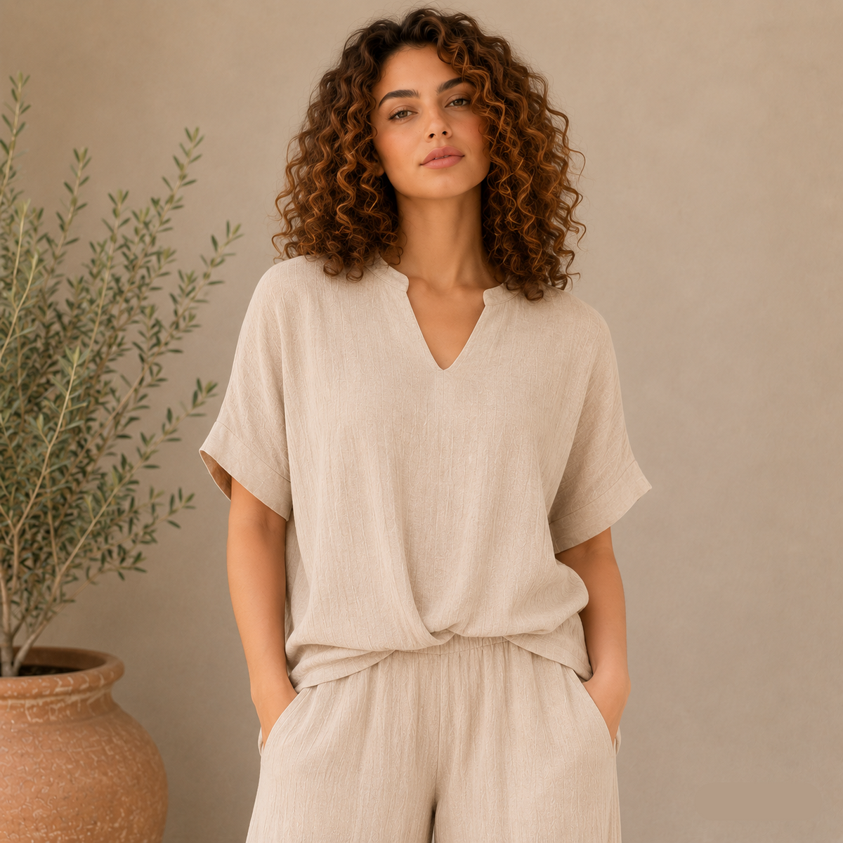 6689 NUDE ITALIAN COTTON TOP