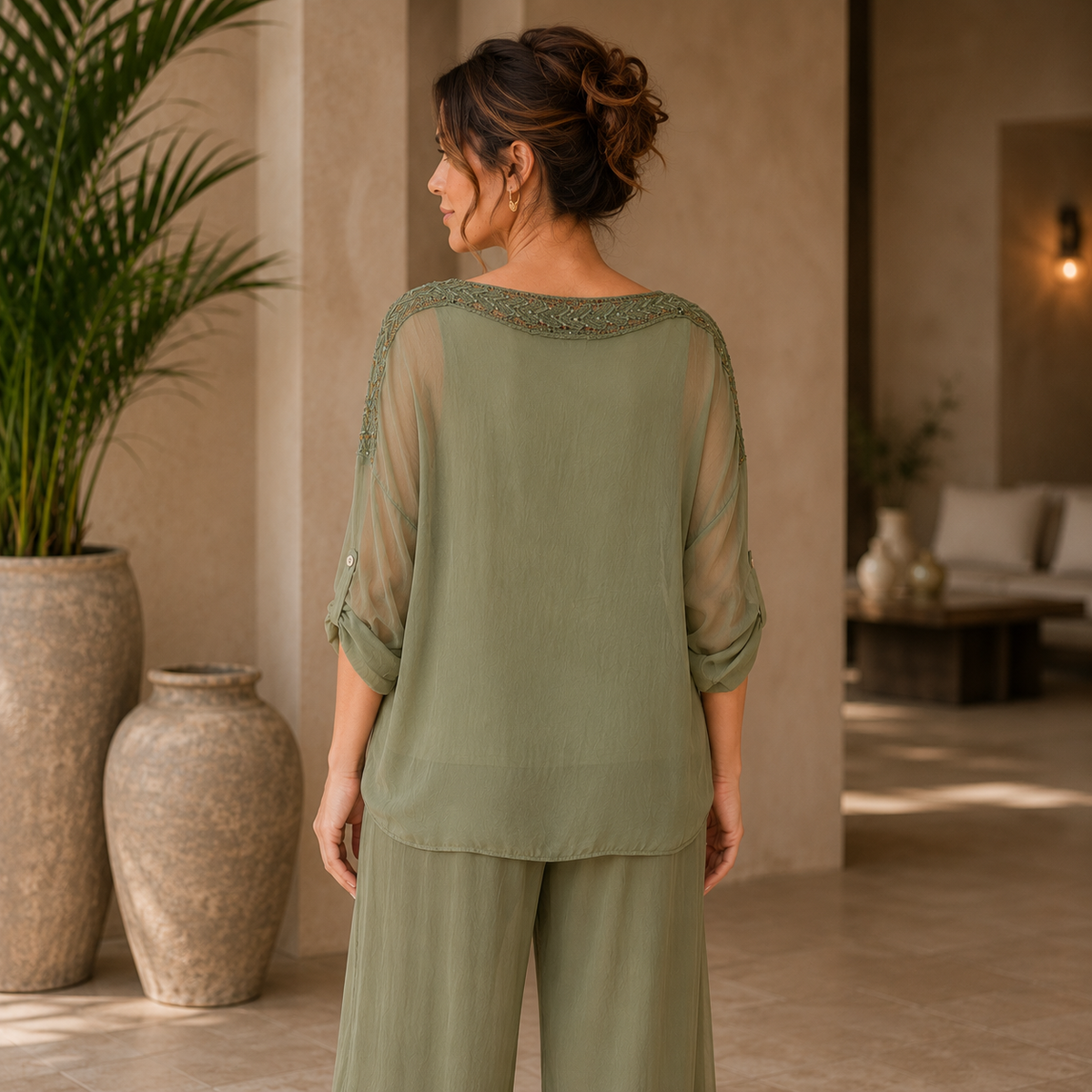 6692 Militare Vera May Italian Silk Top
