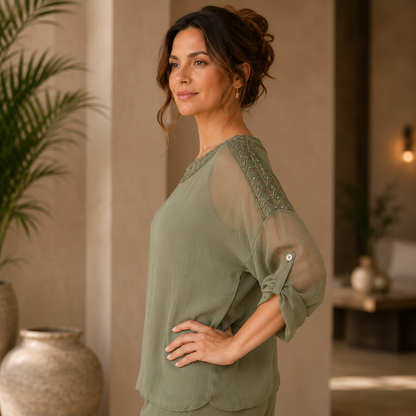 6692 Militare Vera May Italian Silk Top
