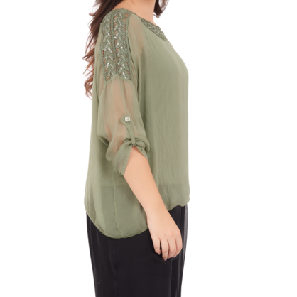 6692 Militare Vera May Italian Silk Top