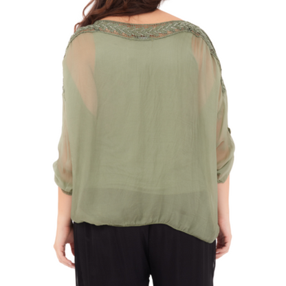 6692 Militare Vera May Italian Silk Top