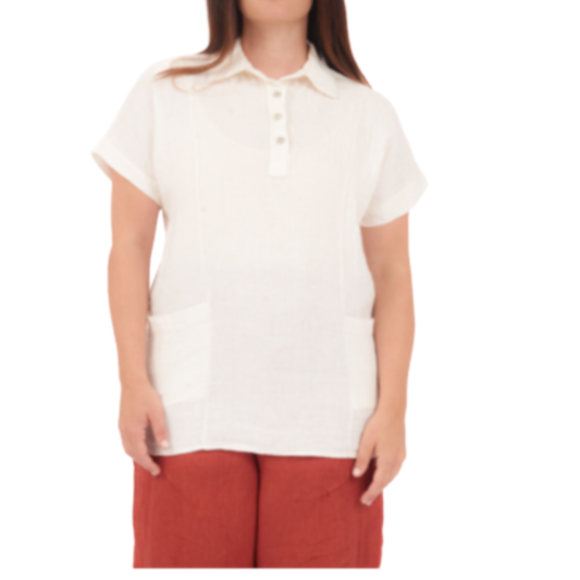 6694 LATTE LINEN TOP