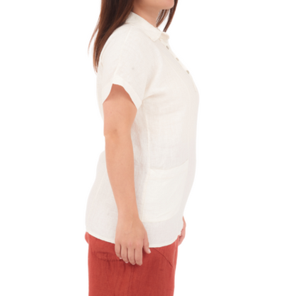 6694 LATTE LINEN TOP